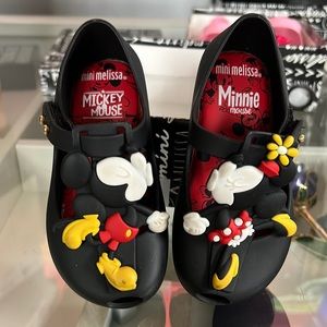 Kissing Minnie and Mickey Mouse mini melissa shoes girls toddler size 7